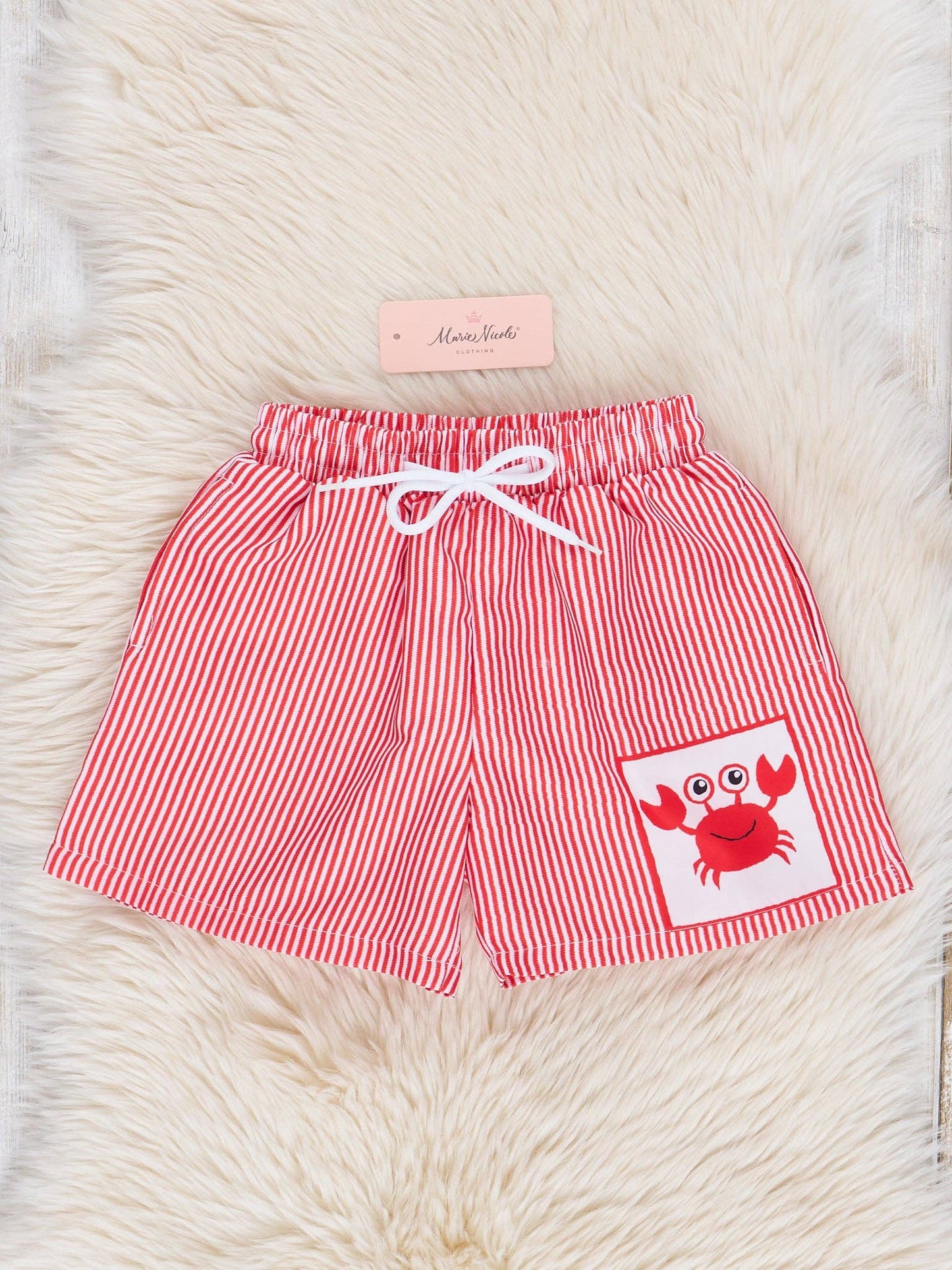 Happy Crab Boys Striped Swim Trunks