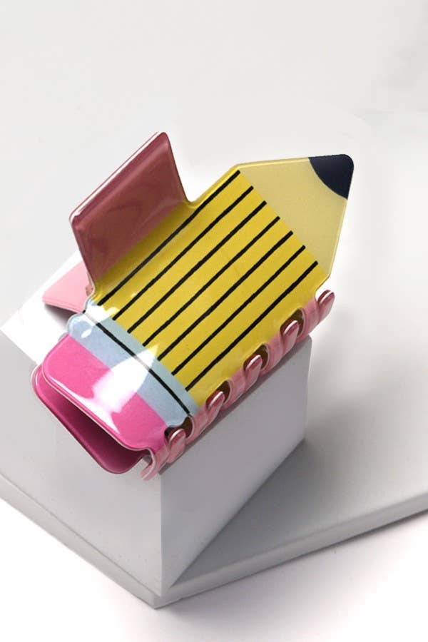 SCHOOL PENCIL HAIR CLAW CLIPS