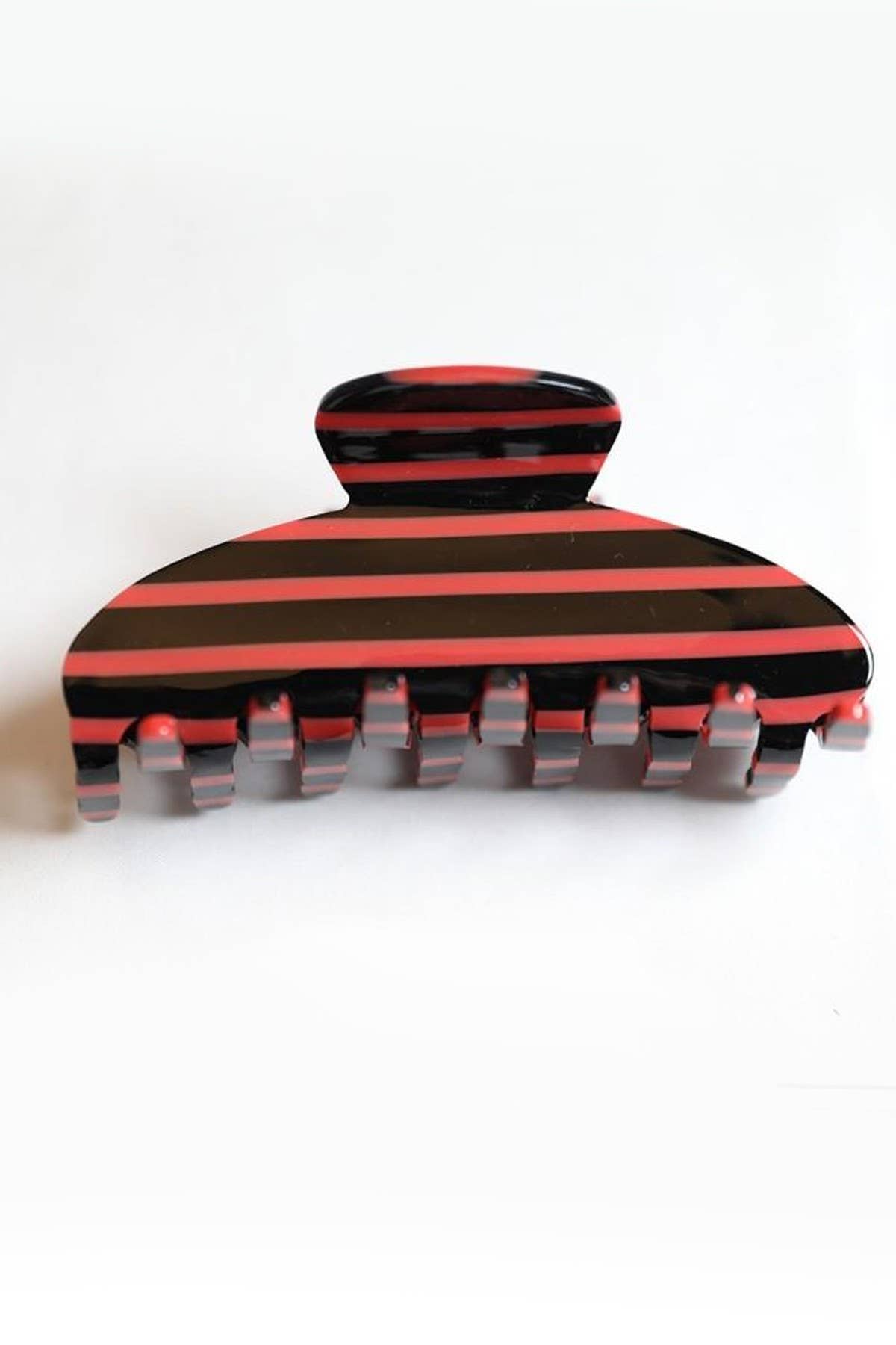 STRIPE PLAID OVAL HAIR CLAW CLIPS
