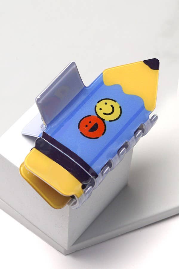 SCHOOL PENCIL HAIR CLAW CLIPS