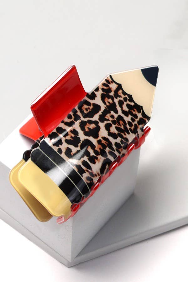 SCHOOL PENCIL HAIR CLAW CLIPS