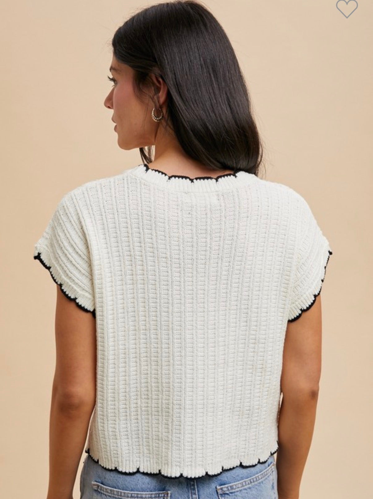 Scalloped Sweater Top