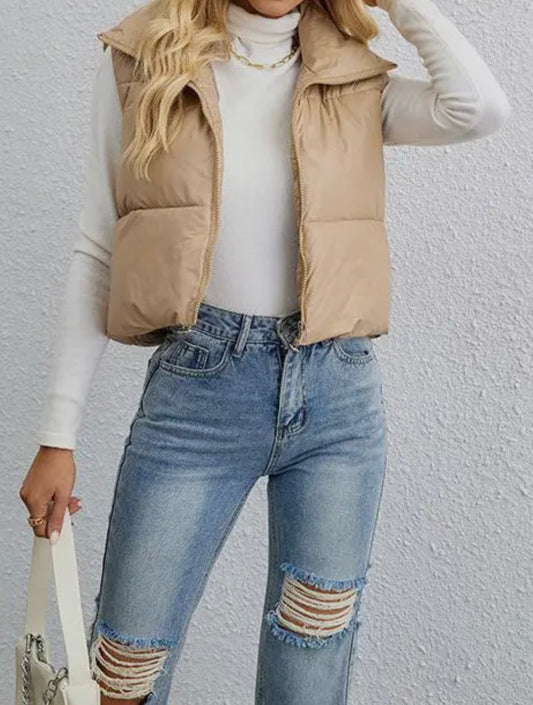 Cropped Puffer Vest