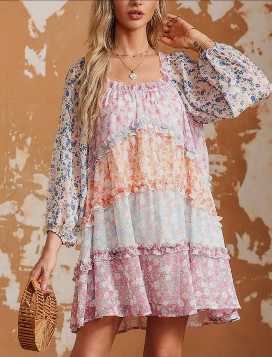 Floral Puff Sleeve Dress