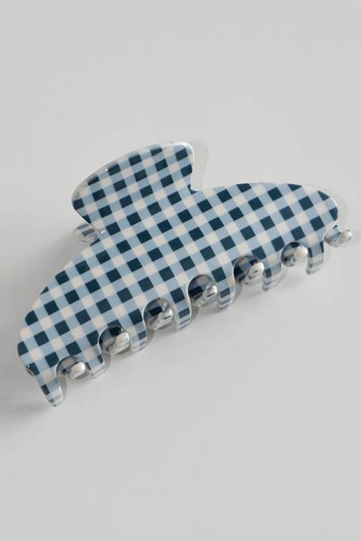 STRIPE PLAID OVAL HAIR CLAW CLIPS